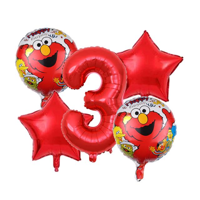 New Sesame Birthday Party Decorations Cartoon Street Balloons Plates Tablecloth Cups Tableware Set for Baby Shower Party Favors 5