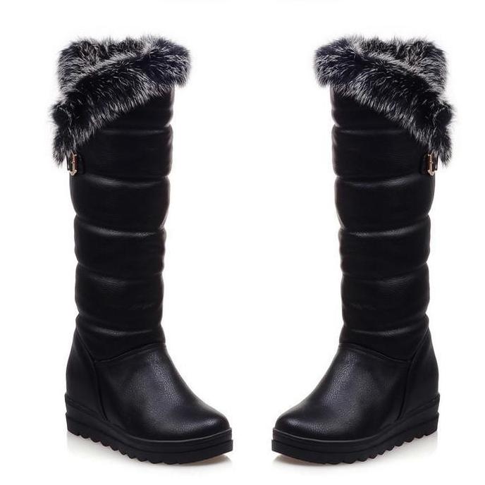 Женские повседневные сексуальные сапоги на высоком каблуке, кожаные сапоги до колена, зимние сапоги