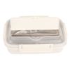 Lunch Box 4 Compartments Design 304 Stainless Steel Matching Tableware Portable Lunch Containers for School Office White