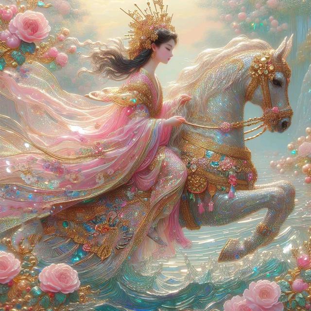 Diamond Painting New 2024 Fantasy Ancient Woman and Horse DIY Diamond Embroidery Cross Stitch Kit Mosaic Handicraft Home Decor J3970