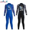 Kids Full Coverage UV Protection Swimwear Boys Girls Long Sleeve One-Piece Swimsuit Quick Dry Nylon Spandex
