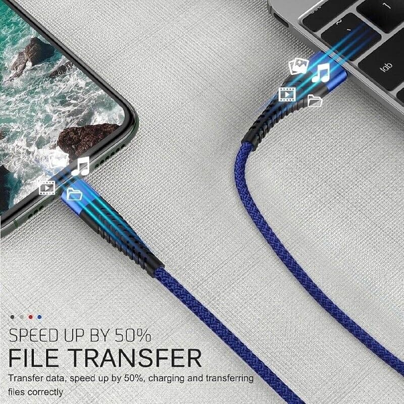 Короткий кабель USB Type C [25 см/комплект из 2 шт.] 3A кабель для быстрой зарядки тип C нейлоновый вязанный кабель USB-A на USB-C Galaxy S22 /S21 /S20 /S10+ /S10 /S9+, Huawei