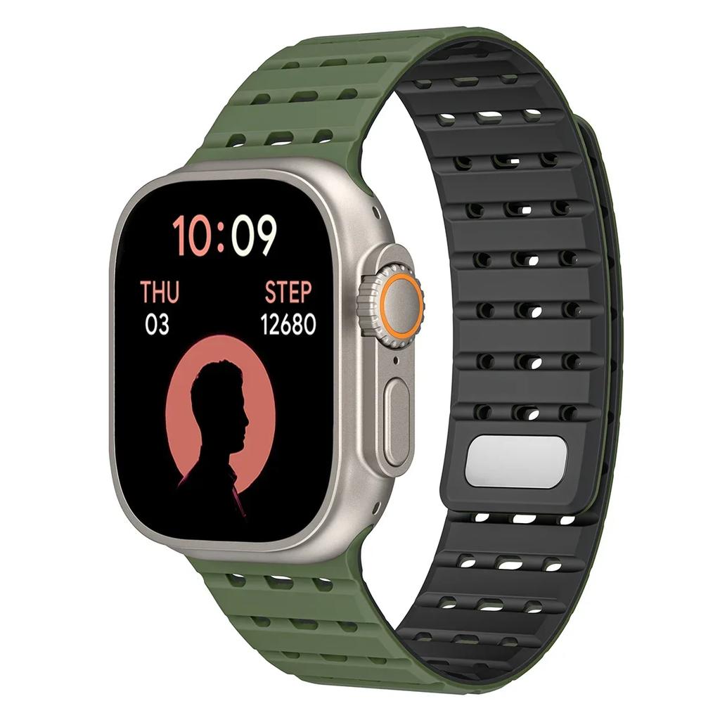 Силиконовый магнитный ремешок для Apple Watch 38 мм 40 41 42 44 45 49 46 мм спортивный дышащий браслет iWatch ultra3 s-11 10 9 8 7 6 5
