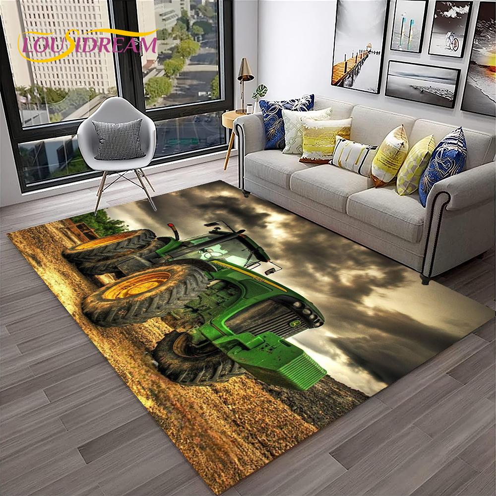3D Truck Car Retro Tractor Non-Slip Carpet Rug for Living Room Bedroom Sofa Child Area Rug Home Decor Floor Mat