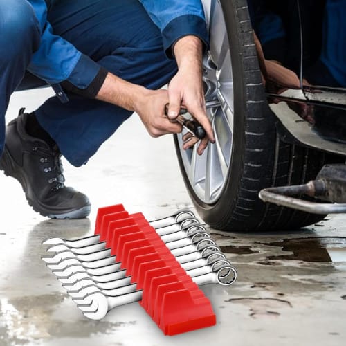 Lakymisy Wrench Holder, Wrench Storage Rack, Holds 20 Wrenches, Practical and Sturdy Wrench Organizer for Screwdrivers, Pliers, and Wrenches, Easy Ins