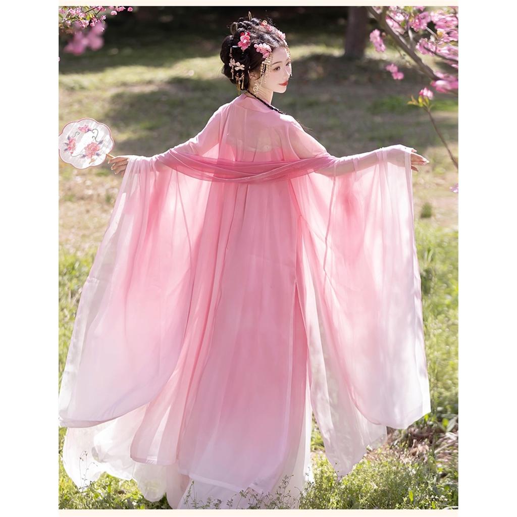 Китайский повседневный костюм в стиле ханьфу эпохи династии Тан, с юбкой черобалан и вышивкой, фиолетового цвета, для женщин.