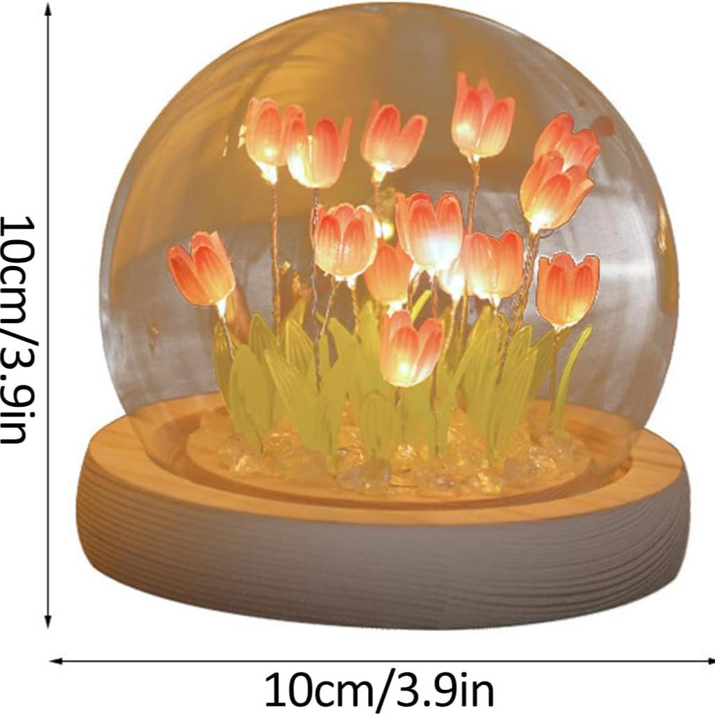Tulip Night Light Table Lamp, Romantic Tulip Ambient Light, Handmade LED Bedroom Lamp,Simulation Flower Light for Lovers,Friends Birthday Christmas