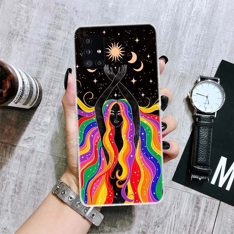 Забавный чехол для телефона с изображением Солнца и Луны для Samsung Galaxy A52 A53 A12 A13 A22 A23 A32 A33 A72 A73 A42 A02S A03S 5G A50S, чехол