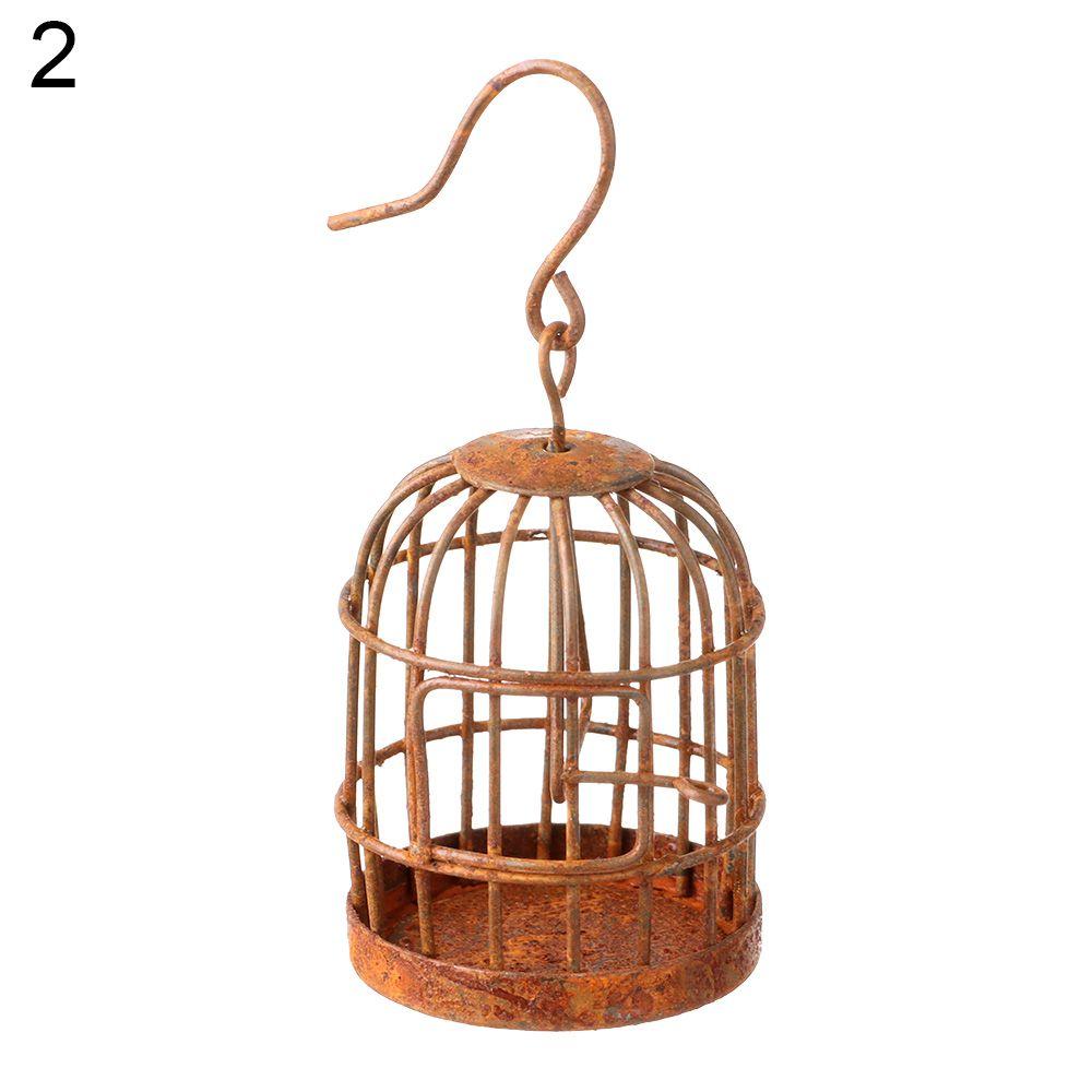 1:6 1:12 Doll House Home Decoration DIY Micro Landscape Bird Cage Iron Metal