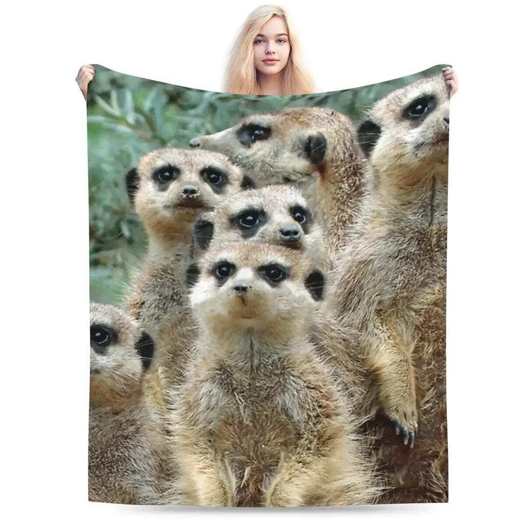 Meerkat 012 Blanket Soft Warm Flannel Throw Blanket Cover for Bed Living Room Picnic Travel Home Sofa