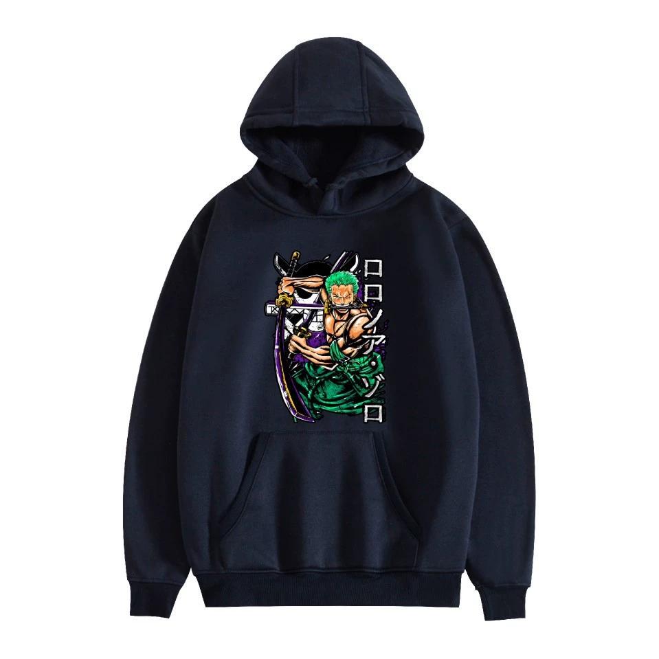Худи из аниме ONE PIECE Худи Ророноа Зоро Уличная одежда Толстовка с капюшоном Мужчины Женщины Косплей Спорт