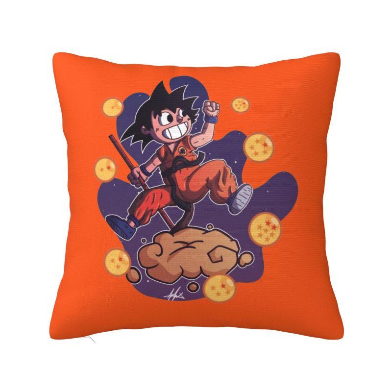 Custom Luxury Dragons Ball Goku Cushion Cover Velvet Anime Manga Pillow Case