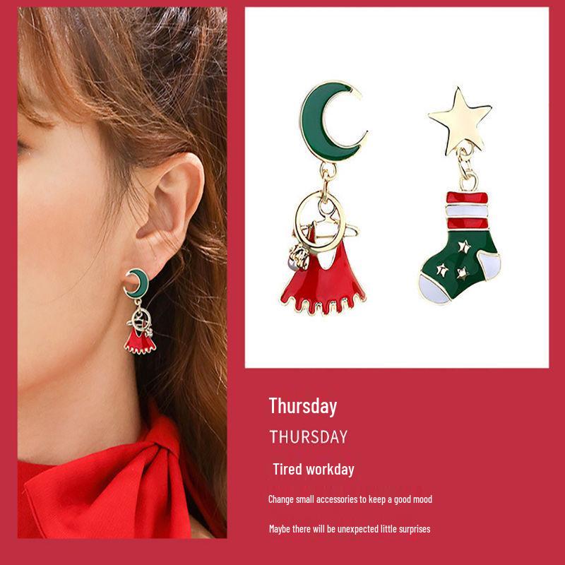 S925 Silver Snowflake Earrings Set: Elegant Week-Long Gift for Girlfriend