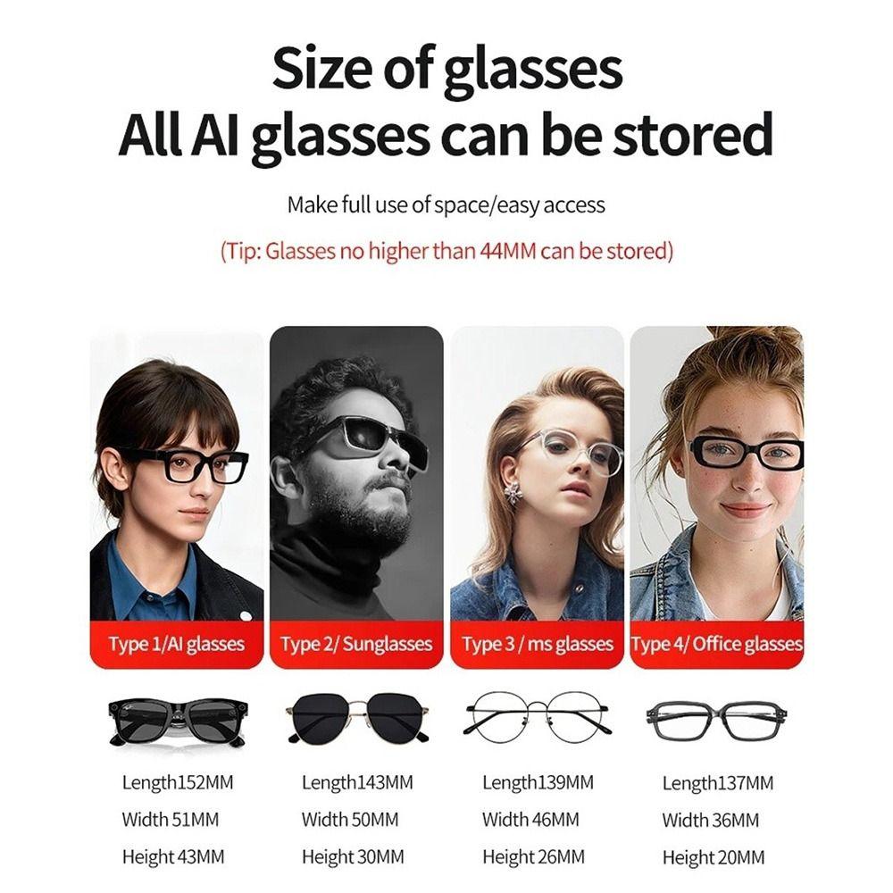Buckle Mount Car Glasses Case ABS Resin Car Sun Visor Universal Eyeglass Storage Box