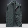 Middle-aged and Elderly Vest Men's Spring and Autumn Spring Fleece Sleeveless Fleece Vest Outdoor Tooling Multi-pocket Horse Clip Men