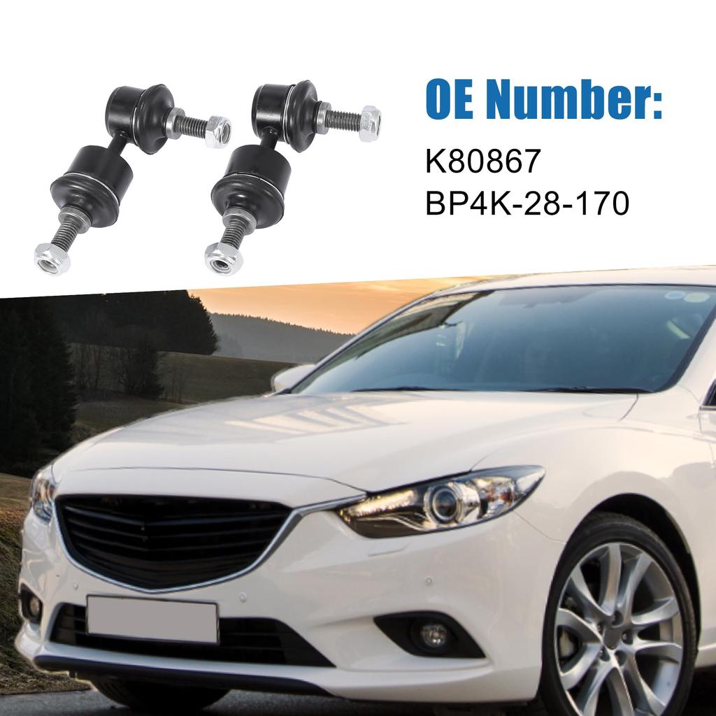 ABSOPRO Rear Stabilizer Sway Bar End Links K80867 BP4K-28-170 for Mazda 3 2004-2013, Black, Set of 2