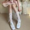 Сексуальные, милые, веселые, чистые желания, балетный стиль JK Lolita, бант, лента, кружево, черно-белые, средние носки без пятки
