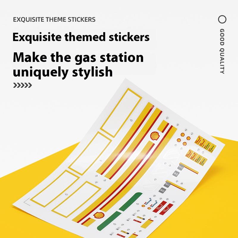 1/43 1/64 Bay Gas Station Assembly Model Children's Toy Scene Alloy Car Set, Suitable for Boys Over 3 Years Old