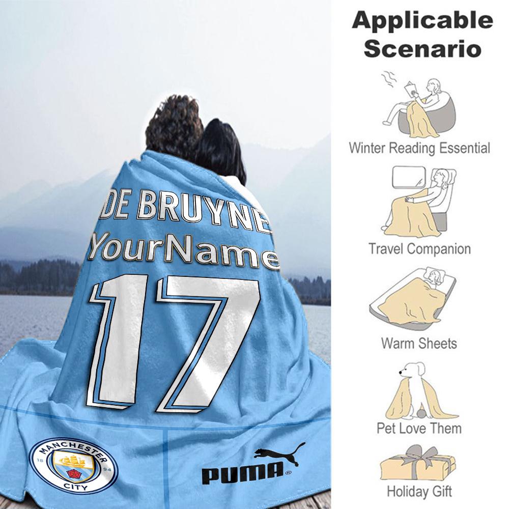 Haaland Customize Text Blanket Lightweight Personalized Blanket Soft & Cozy Perfect for Seaside Office Living Room Livingroom Ideal for All Seasons