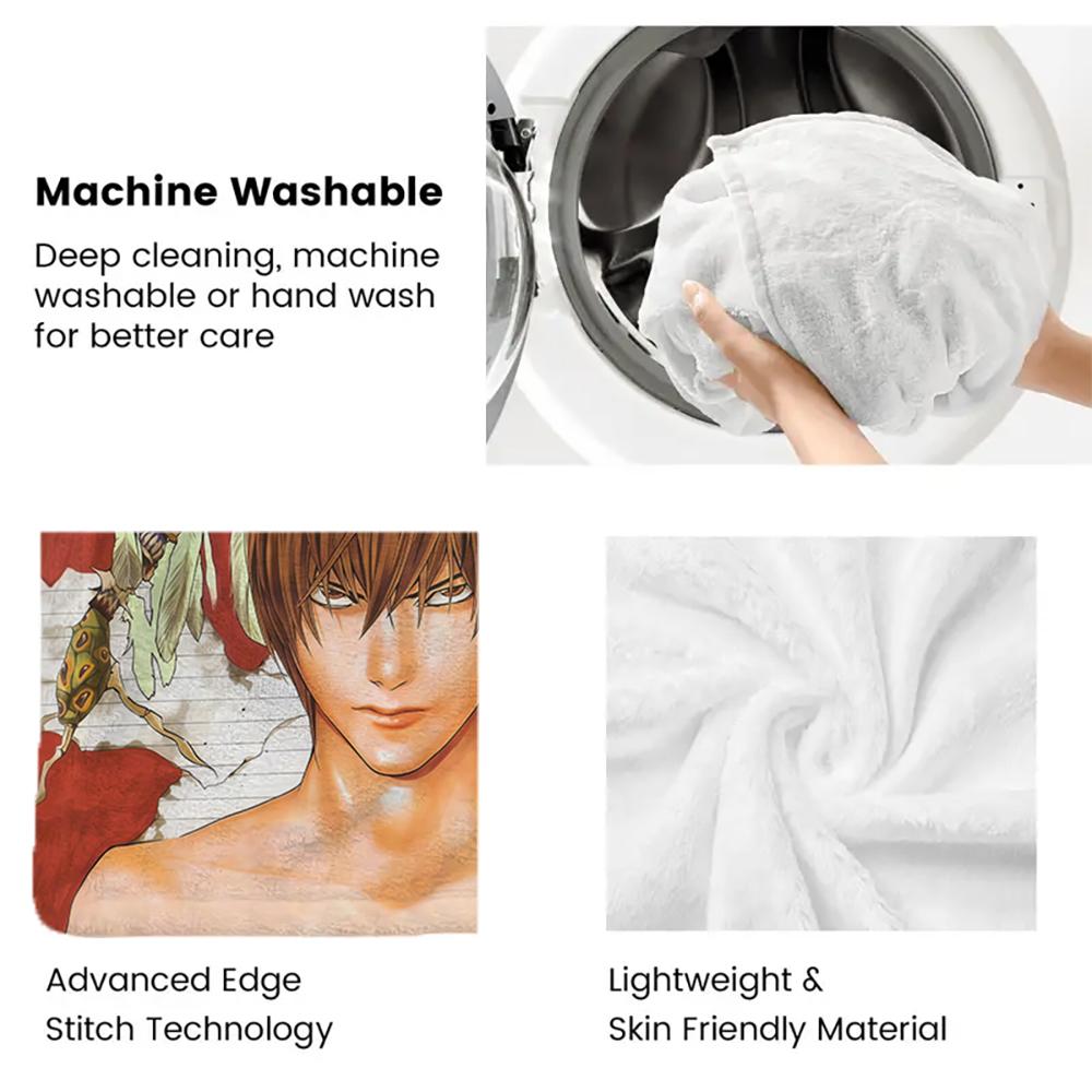 Light Yagami & Ryuk Print thin Flannel Blanket for Living Rooms,Sofas Blankets,Lunch Breaks,blankets fluffy