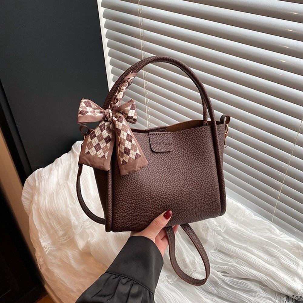 Minimalist Pu Leather Bucket Bag Solid Color Women 's Handbag Casual Crossbody Bag Women
