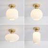 Nordic Ceiling Light Glass Lamp Balcony Home Checkroom Light Luxury American Simple Corridor Entrance Hallway Aisle Light