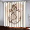 Главная Морской узор якоря Высокие затемняющие шторы Раздвижные стеклянные двери Спальня Гостиная Плотная затемняющая штора Новый стиль Shade