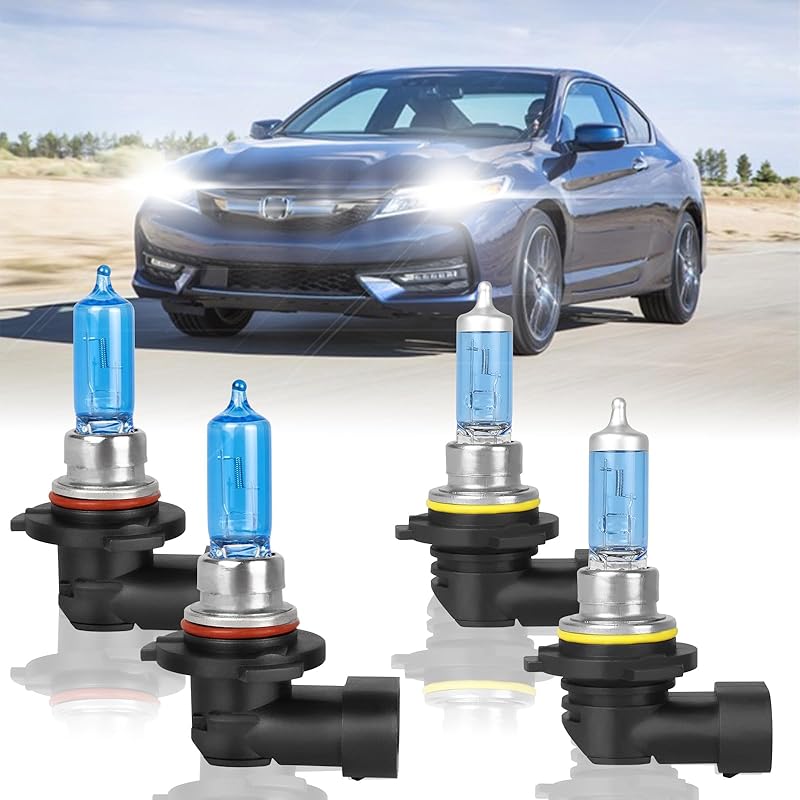 Fit For Honda Accord 2013 2014 2015 2016 2017 2018 & 2008-2012 Coupe High Performance Halogen Headlight Bulbs,9005 High Beam + H11 Low Beam Headlamp