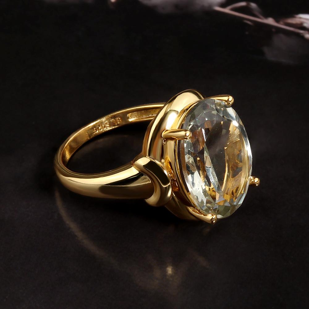 Натуральный зеленый аметист, натуральный бразильский большой драгоценный камень, кольца из стерлингового серебра 925 пробы, изысканные ювелирные изделия для женщин