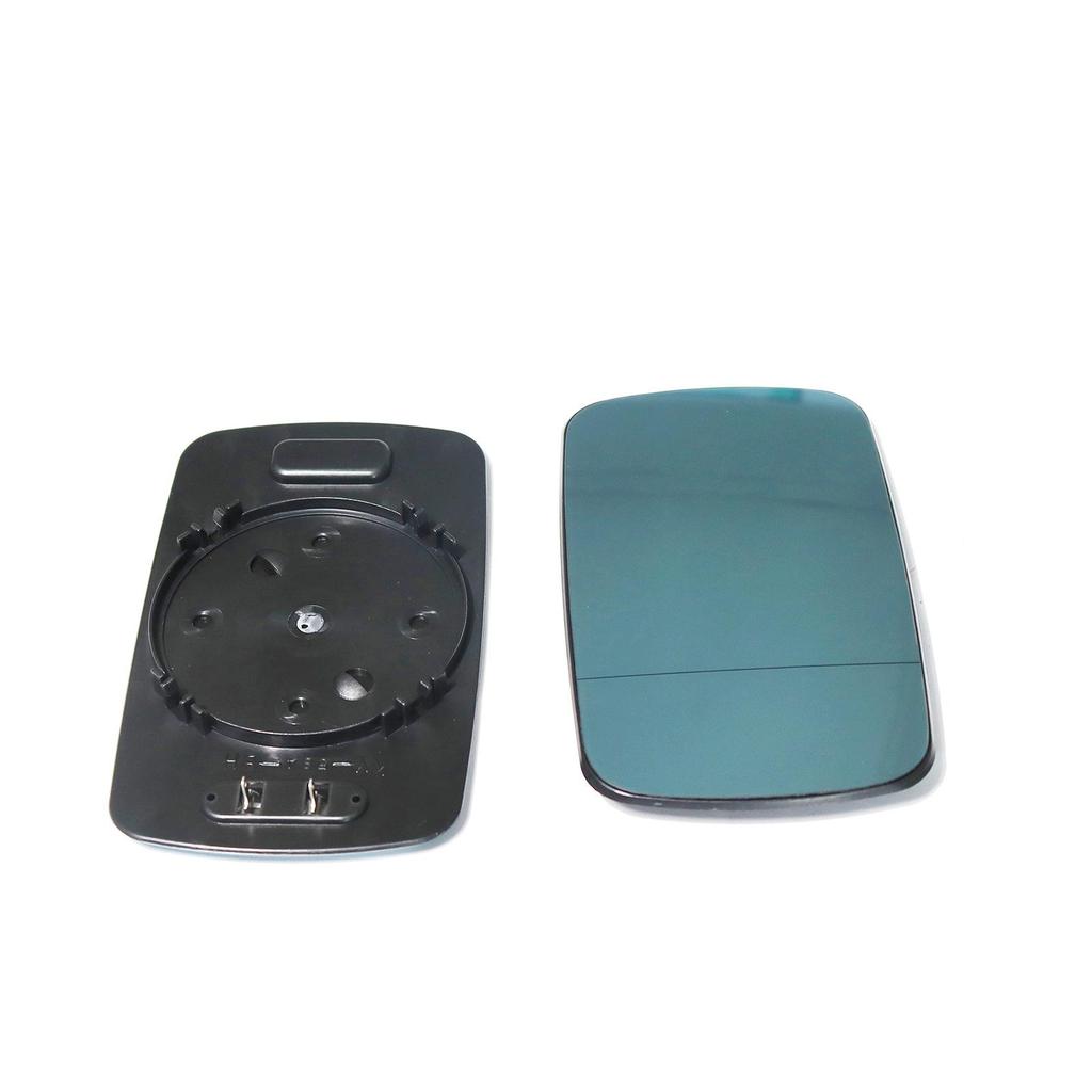 BMW E46 Rearview Mirror Lens, Reversing Blue, Part Numbers 51168250437, 51168250438