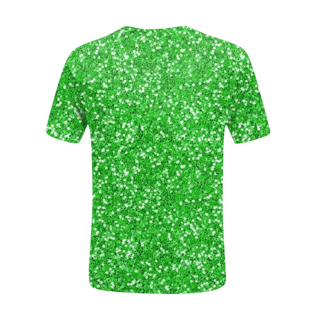 Women's  Casual Short Sleeve Shirts Fashion St Patrick's Print Tunic Tops With Pockets