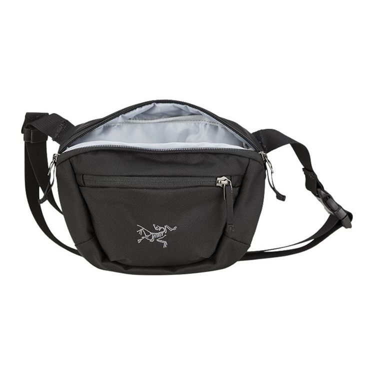 Arcteryx Maka 1 Сумка-кроссбоди на молнии Поясная сумка Уличные сумки Унисекс Черная MAKA-1-WAISTPACK-BLACK