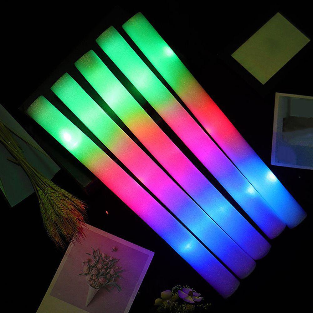 for Party Festival Glow in the Dark Colorful Flashing LED Foam Stick Glow Sticks Cheer Tube RGB LED