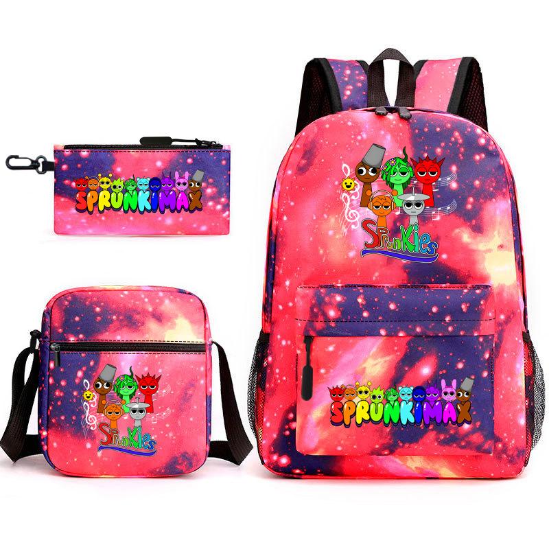 Rhythm Box Peripheral Elementary School Bag Starry Sky Backpack Three-piece Set