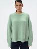 Women's Loose Fit Round Neck Alpaca Sweater - Solid Color, Soft Knit, Fall/Winter Style