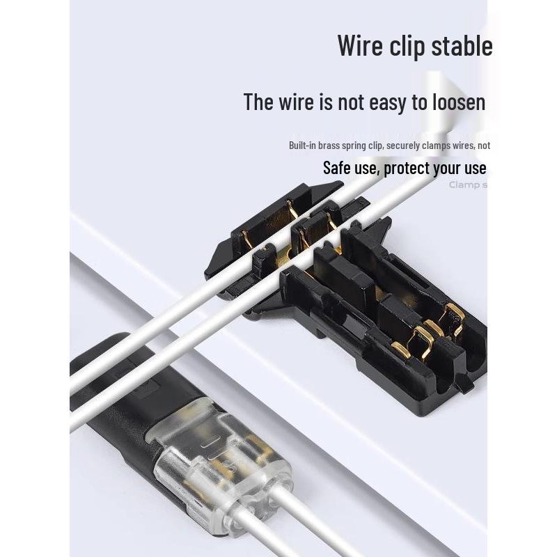 LED Strip Quick Connect Terminal Block - D2 Interlocking, Removable 2P, Double Wire, No Stripping Needed