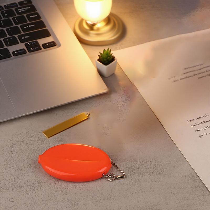 Solid Color PVC Fashion Portable Bag Pendant Small Oval Coin Purse Mini Earrings Rings Storage Box With Chain