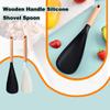 2pcs Japanese   Wooden Handle Silicone Shovel Spoon Multifunctional Food Supplement Shovel