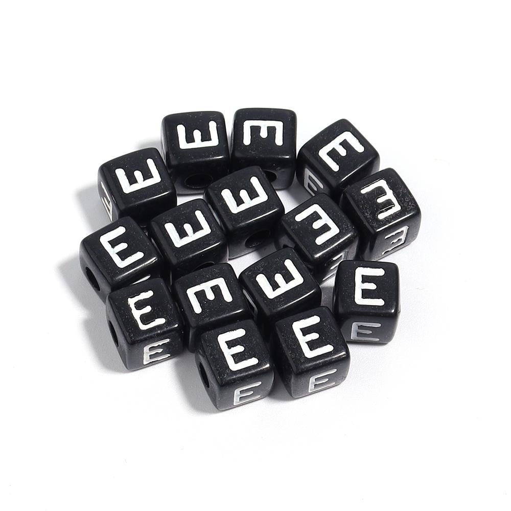 50-100pcs Black Acrylic Letter Beads A-Z Alphabet Beads Cube Spacer Beads For DIY Bracelet Necklace Jewelry Making Accessories