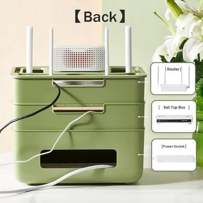 Ящик для хранения беспроводного Wi-Fi-маршрутизатора с прозрачной крышкой модема-маршрутизатора Съемный удлинитель питания и скрытая полка для укладки кабелей