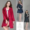 Foldable Cuffs Laydies Dress Style  Fashion Women  Waterproof Rainwear Windproof  with HatLight Rain Coat Plus Size