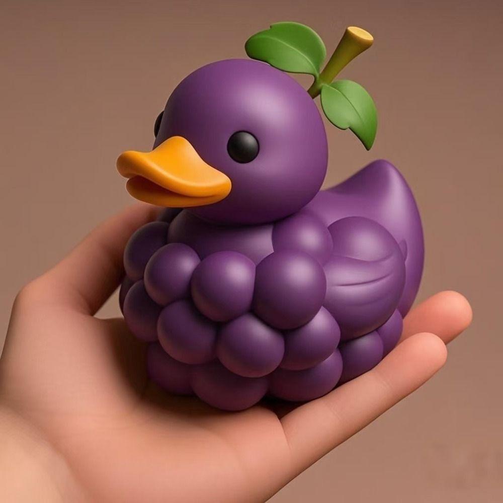 Cute Duck Figurine Cartoon Animal Sculpture Micro Landscape Fruit Duck Statue Cabinet