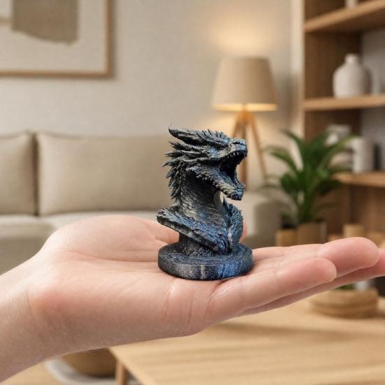 Фигурка Головы Дракона, 3D-печатная статуя головы фэнтезийного дракона, Скульптура мифического животного для декора рабочего стола дома и в офисе, Подарок для коллекционеров