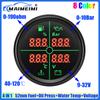 Universal Car 52MM Gauge Digital 4IN1 Fuel Level Meter+Oil Pressure+Water Temp+Voltage 8 Color LED for Marine Boat Yacht 12V24V