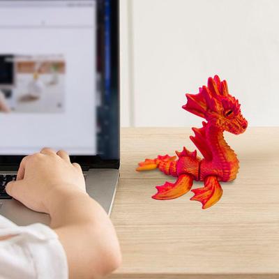 3D-печатное украшение-дракон, фигурка морского дракона с подвижными суставами, мини-3D-печатная модель дракона, игрушка-непоседа