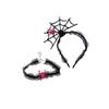 Ruffles Hairband Necklace Set Black Spider Web Hairband Funny Halloween Headband  Party