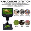 Hot Sell 1-600X LCD Digital Microscope USB Magnifier Micro Scope with High Stand 8 LED Kids Adult 4.3 In Electron Microscope