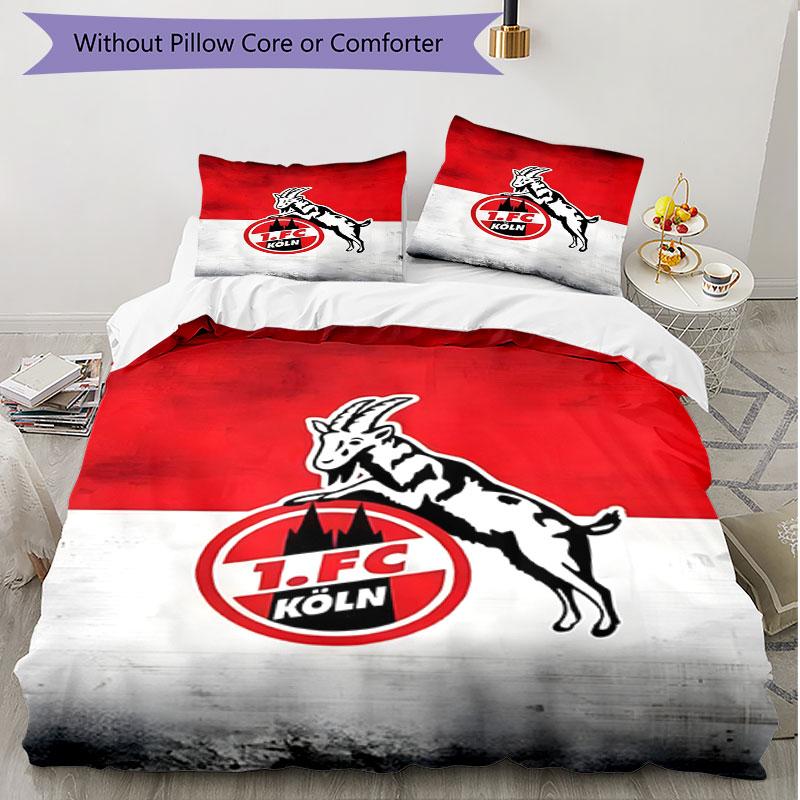 3pcs Duvet Cover Set (1*Duvet Cover + 2*Pillowcase, Without Core), FC Koln Print Soft All‑Season Bedding Set, Home Bedroom Decor Gift