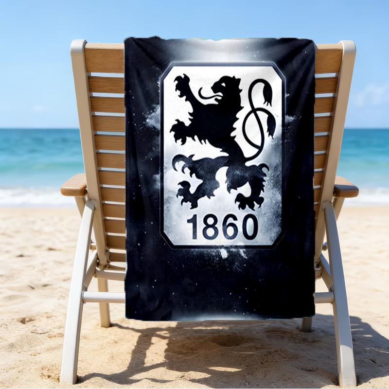 Mun-chen Lion Emblem Beach Towel - Soft, Absorbent Microfiber, Lightweight, Ideal for The Beach, Parties, Travel, Camping Fan Gifts