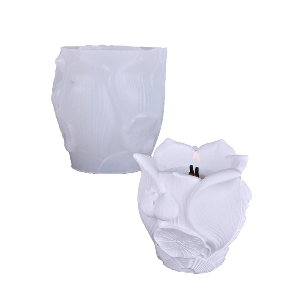 Форма для силиконовых лотосов для DIY изделий из смолы и цемента и домашних украшений, декоративная форма для подсвечника